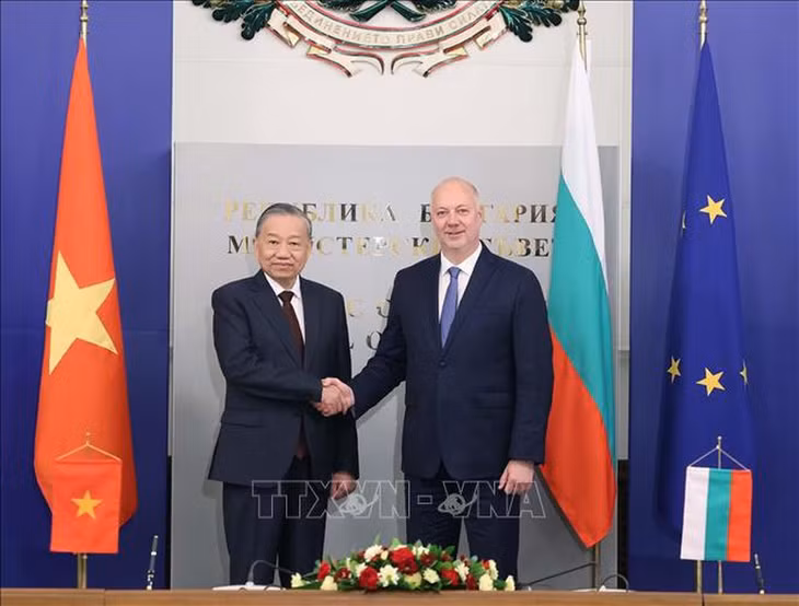 Tổng Bí thư Tô Lâm hội kiến Thủ tướng Bulgaria Rosen Zhelyazkov - Ảnh: TTXVN