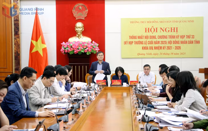 Đồng chí Bùi Văn Khắng, Phó Bí thư Tỉnh ủy, Chủ tịch UBND tỉnh, phát biểu tại hội nghị.