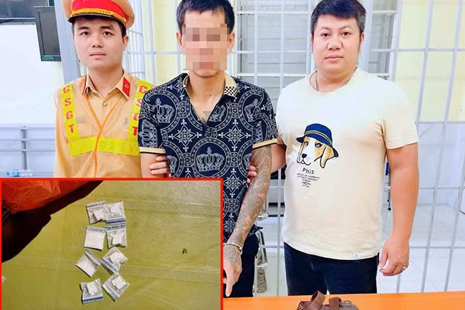 Đối tượng tàng trữ ma túy bị tạm giữ. Ảnh: Công an Hà Nội