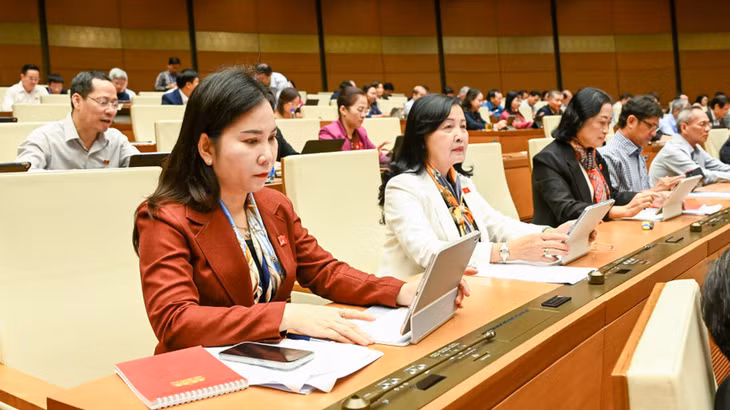Các đại biểu Quốc hội dự phiên họp ngày 23/10. (Ảnh: DUY LINH)