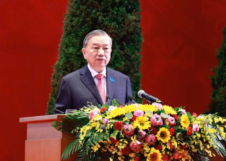 Tổng Bí thư Tô Lâm phát biểu chỉ đạo tại phiên khai mạc Đại hội Đại biểu Đảng bộ TP. Hà Nội lần thứ XVIII - Ảnh VGP/Nhật Bắc