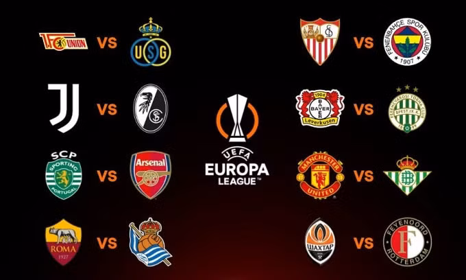Các cặp đấu vòng 1/8. Ảnh: UEFA