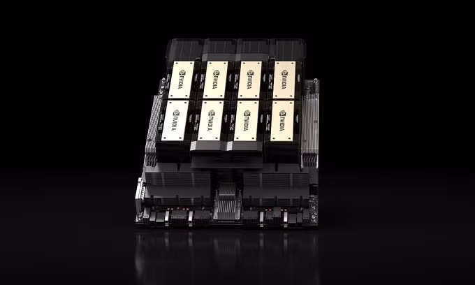 HGX H200 sử dụng tám GPU H200. Ảnh: Nvidia