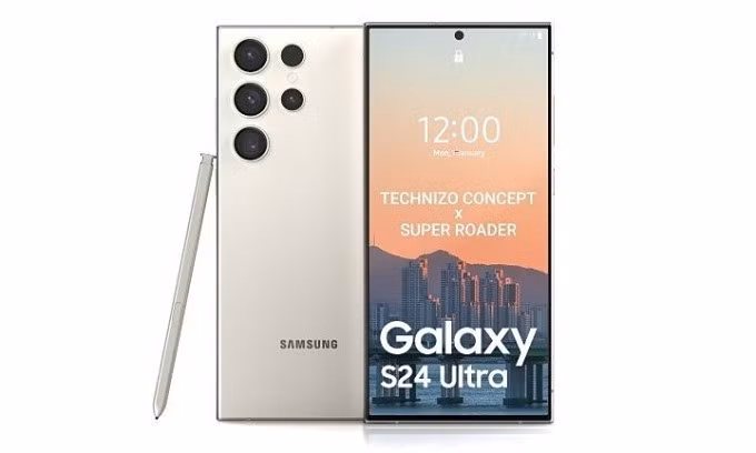 Ảnh dựng Galaxy S24 Ultra dựa trên thông tin rò rỉ. Ành:Technizo Concept