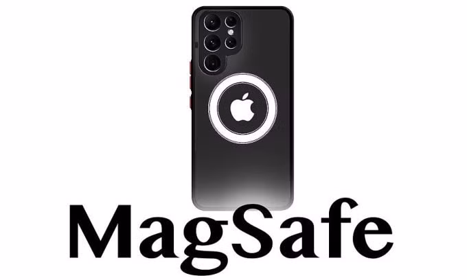 Minh họa smartphone Samsung với sạc MagSafe. Ảnh: PhoneArena