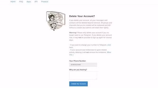 Hãy nhập lý do muốn xóa tài khoản, và bấm nút Delete My Account khi đã sẵn sàng.