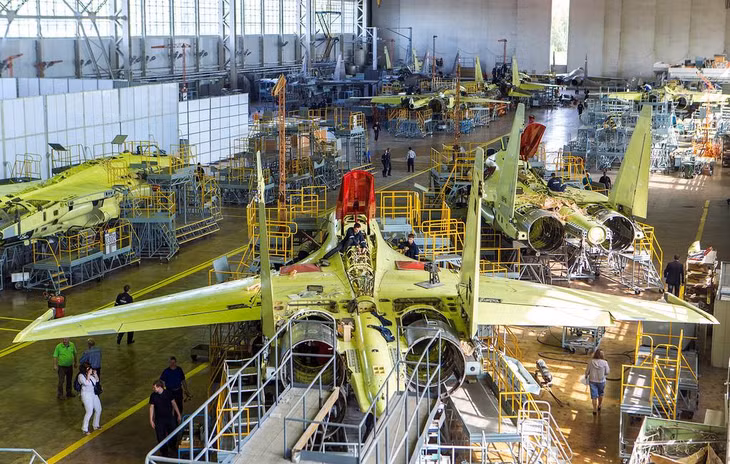 Nhà máy lắp ráp máy bay của Sukhoi. Ảnh: TASS