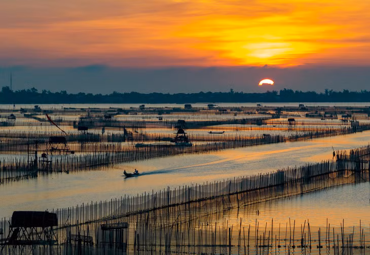 Săn bình minh đẹp mê hoặc trên đầm Chuồn - Ảnh 1.