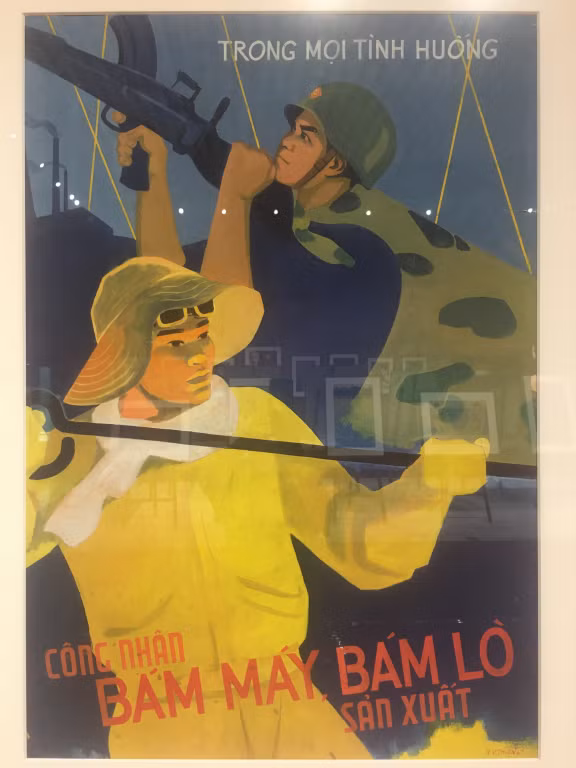 Tác phẩm Công nhân bám máy, bám lò sản xuất của tác giả Nguyễn Văn Thiện (1967)