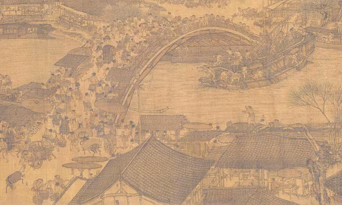 Cây cầu trong "Thanh minh thượng hà". Ảnh: DPM