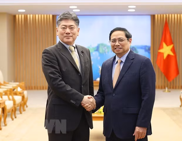 Thu tuong Chinh phu Pham Minh Chinh tiep Bo truong Tu phap Nhat Ban hinh anh 1