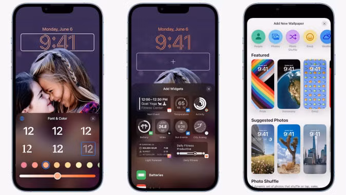 Phông chữ, widget có thể thay đổi.