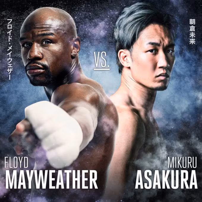 Áp-phích về trận đấu giữa Mayweather và Asakura.