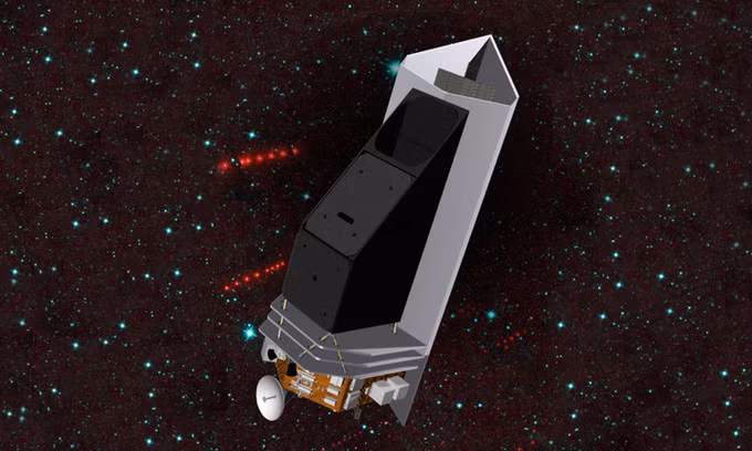 Minh họa kính viễn vọng không gian NEO Surveyor. Ảnh: NASA/JPL-Caltech.