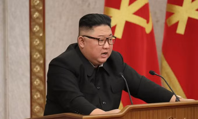 Lãnh đạo Kim Jong-un dự cuộc họp của đảng Lao động tại Bình Nhưỡng hồi tháng 2. Ảnh: KCNA.