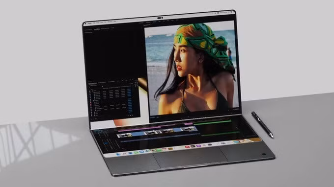 Bản dựng MacBook màn hình gập (Ảnh: Apple Insider).