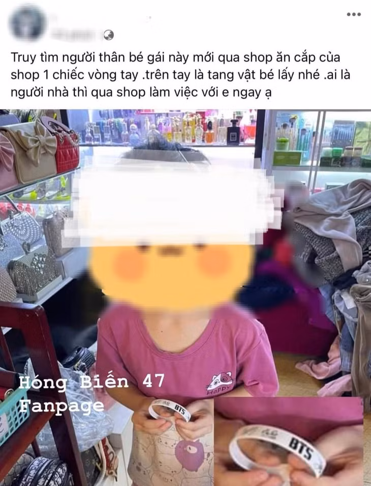Hình ảnh cháu bé được đăng tải trên mạng xã hội Facebook
