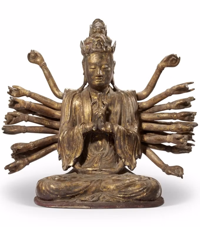 Tượng phật Quan Âm cao 73,5 cm. Ảnh: Christie's