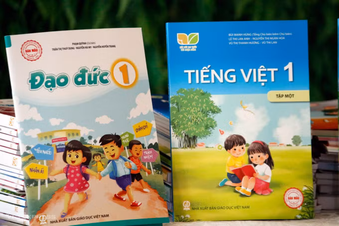 Sách lớp 1 trong bộ Kết nối tri thức với cuộc sống của Nhà xuất bản Giáo dục Việt Nam. Ảnh: Thanh Hằng