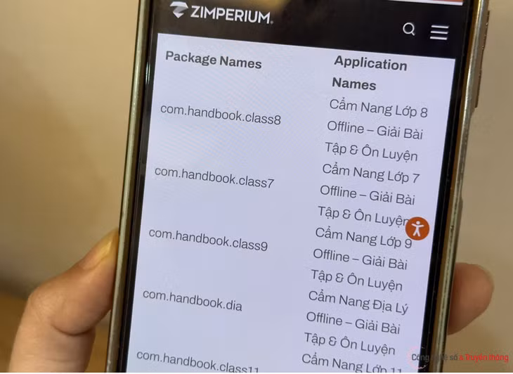 Danh sách các ứng dụng chứa mã độc Schoolyard Bully đánh cắp tài khoản Facebook, theo báo cáo của Zimperium.