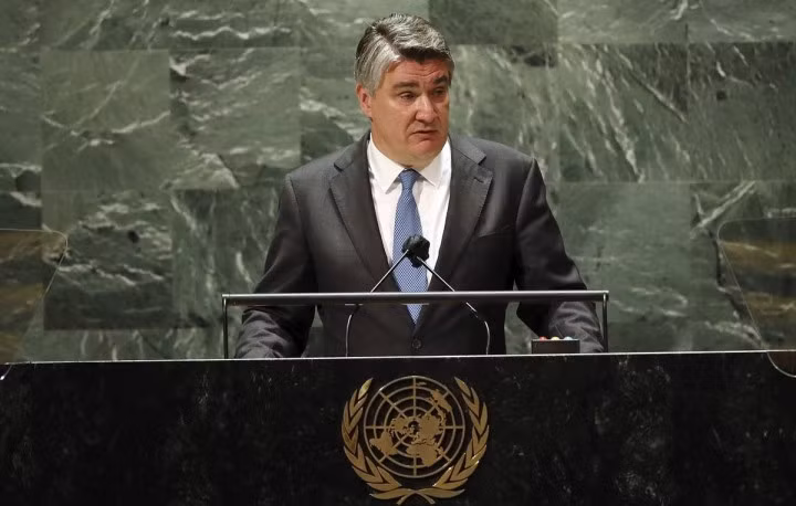 Tổng thống Croatia Zoran Milanovic tại Liên hợp quốc. (Ảnh minh hoạ: AP)