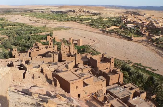 Những ngôi làng bằng đất sét tiêu biểu ở Ben Haddou. Ảnh: UNESCO