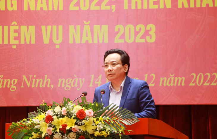 Phó Chủ nhiệm Ủy ban Kiểm tra Trung ương Nghiêm Phú Cường, phát biểu tại hội nghị.