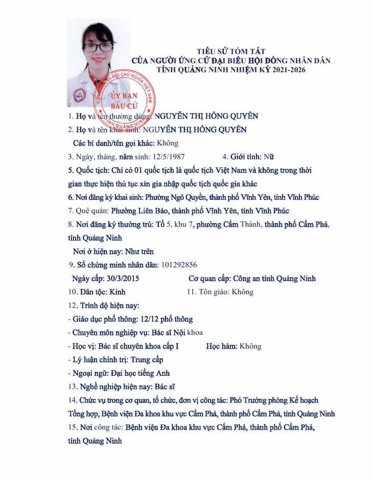 Tiểu sử tóm tắt của người ứng cử đại biểu HĐND tỉnh Quảng Ninh nhiệm kỳ 2021 - 2026 (Đơn vị bầu cử số 8) ảnh 10