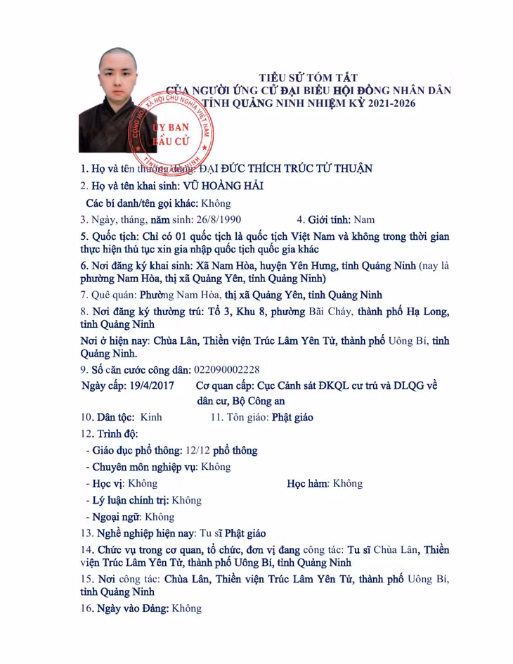 Tiểu sử tóm tắt của người ứng cử đại biểu HĐND tỉnh Quảng Ninh nhiệm kỳ 2021 - 2026 (Đơn vị bầu cử số 10) ảnh 8