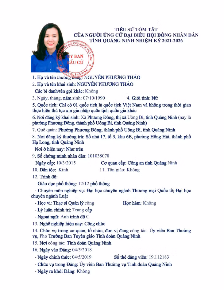 Tiểu sử tóm tắt của người ứng cử đại biểu HĐND tỉnh Quảng Ninh nhiệm kỳ 2021 - 2026 (Đơn vị bầu cử số 12) ảnh 10