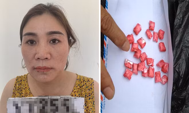 Trần Thị Lý và 47 viên MTTH được lấy ra từ dạ dày đối tượng.