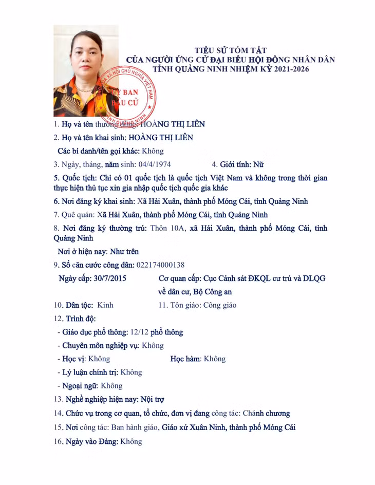 Tiểu sử tóm tắt của người ứng cử đại biểu HĐND tỉnh Quảng Ninh nhiệm kỳ 2021 - 2026 (Đơn vị bầu cử số 6) ảnh 5