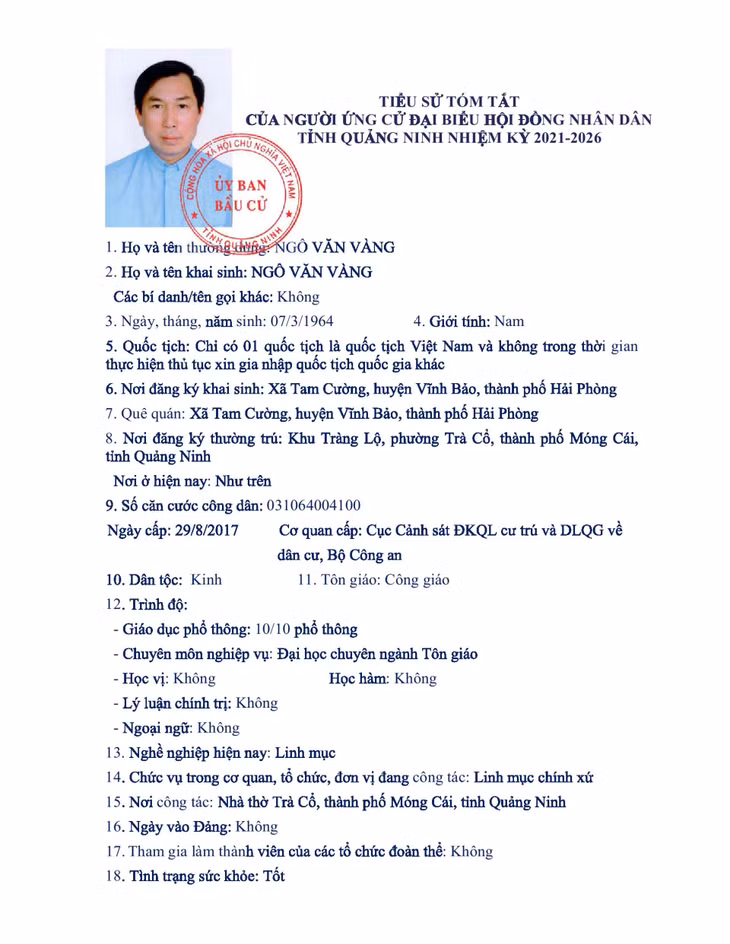 Tiểu sử tóm tắt của người ứng cử đại biểu HĐND tỉnh Quảng Ninh nhiệm kỳ 2021 - 2026 (Đơn vị bầu cử số 6) ảnh 10