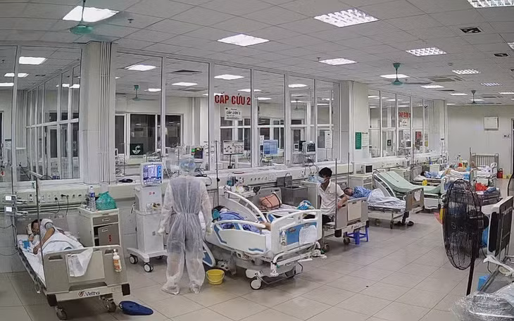 Khu vực điều trị bệnh nhân COVID-19 tại Bệnh viện Bệnh nhiệt đới Trung ương.