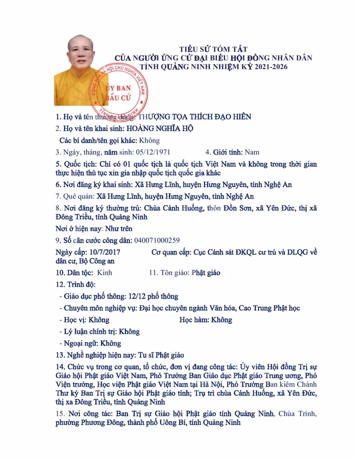 Tiểu sử tóm tắt của người ứng cử đại biểu HĐND tỉnh Quảng Ninh nhiệm kỳ 2021 - 2026 (Đơn vị bầu cử số 10) ảnh 3