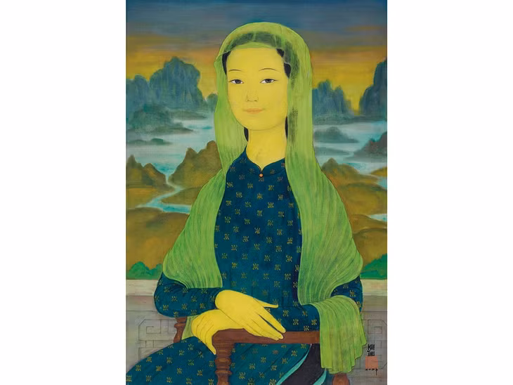 Bức La Joconde (Mona Lisa, 1974) của danh họa Mai Trung Thứ sắp được đấu giá. ẢNH: TL CỦA NHÀ SƯU TẬP LÝ ĐỢI