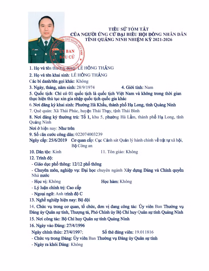 Tiểu sử tóm tắt của người ứng cử đại biểu HĐND tỉnh Quảng Ninh nhiệm kỳ 2021 - 2026 (Đơn vị bầu cử số 6) ảnh 7