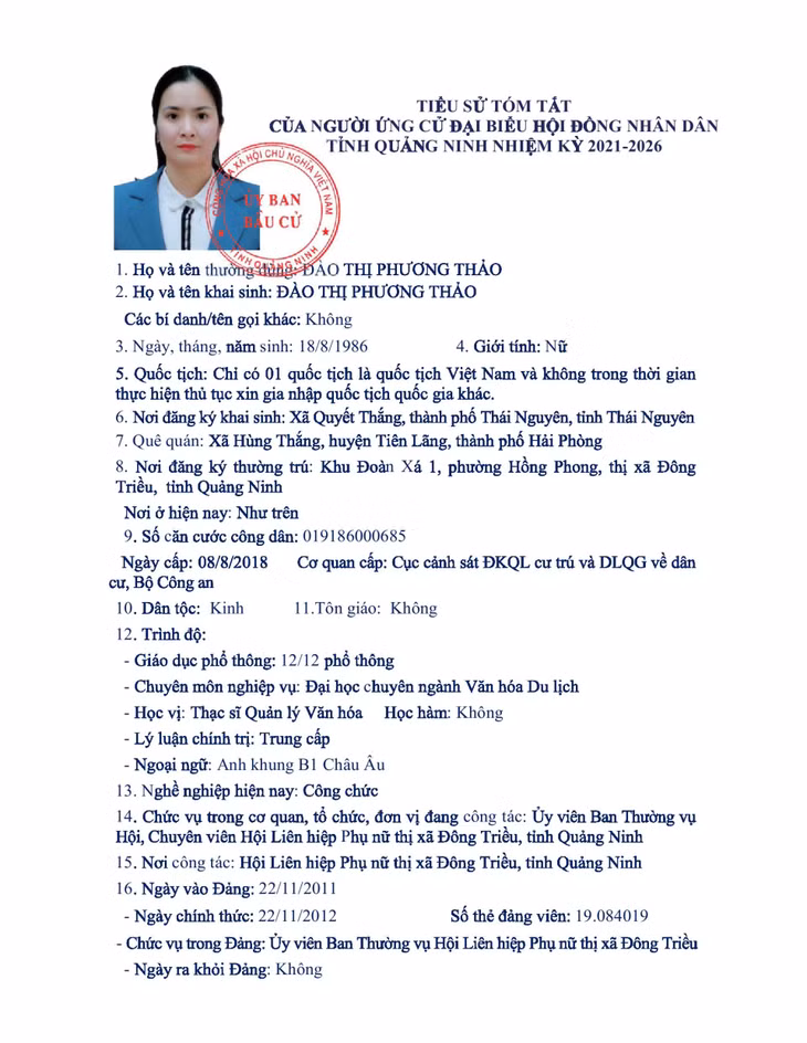Tiểu sử tóm tắt của người ứng cử đại biểu HĐND tỉnh Quảng Ninh nhiệm kỳ 2021 - 2026 (Đơn vị bầu cử số 11) ảnh 5