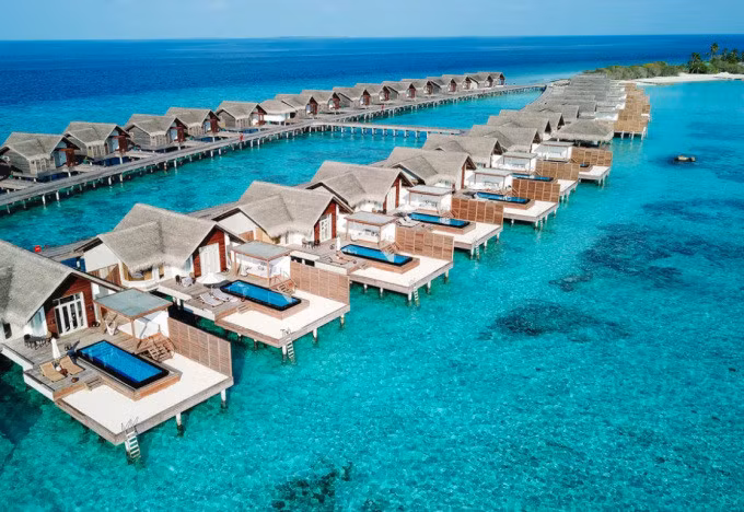 Một khu nghỉ dưỡng ở Maldives. Ảnh: CNN