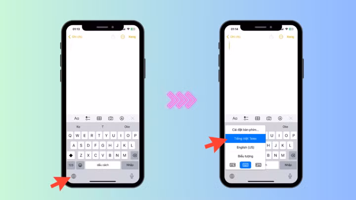 Chuyển sang dùng bàn phím mặc định của Apple