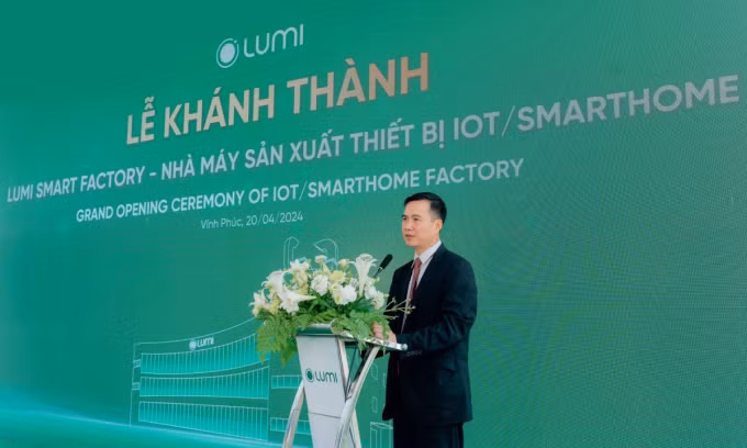 Thứ trưởng Bùi Thế Duy phát biểu tại lễ khánh thành nhà máy. Ảnh: Lumi