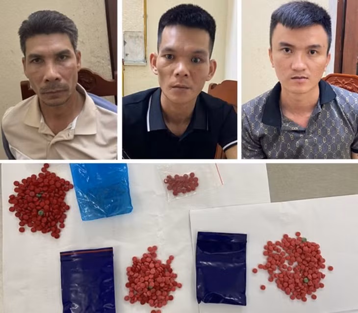 3 đối tượng cùng số ma túy bị thu giữ. Ảnh: Công an Thanh Hóa