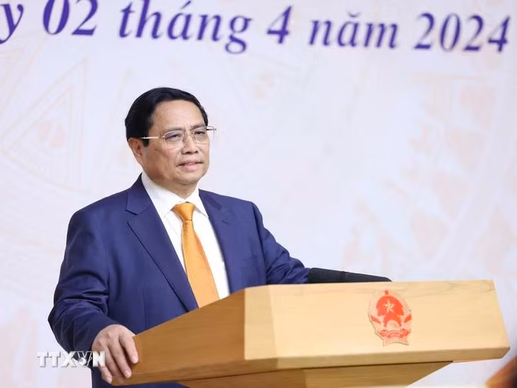 Thủ tướng Phạm Minh Chính chủ trì hội nghị. (Ảnh: Dương Giang/TTXVN)