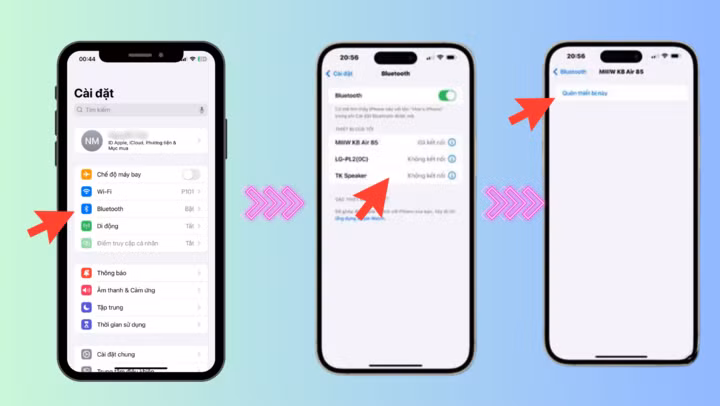 Ngắt kết nối bàn phím trên điện thoại iPhone.