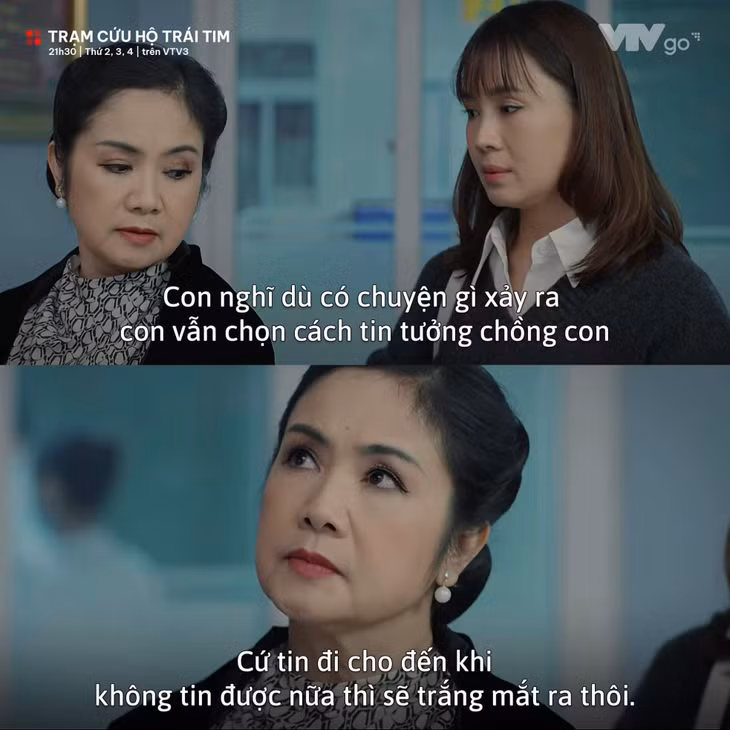 Ngân Hà (Hồng Diễm đóng) không để tâm đến sự nghi ngại của cha, bỏ ngoài tai sự khuyên can của bạn và mẹ để tin tưởng chồng.