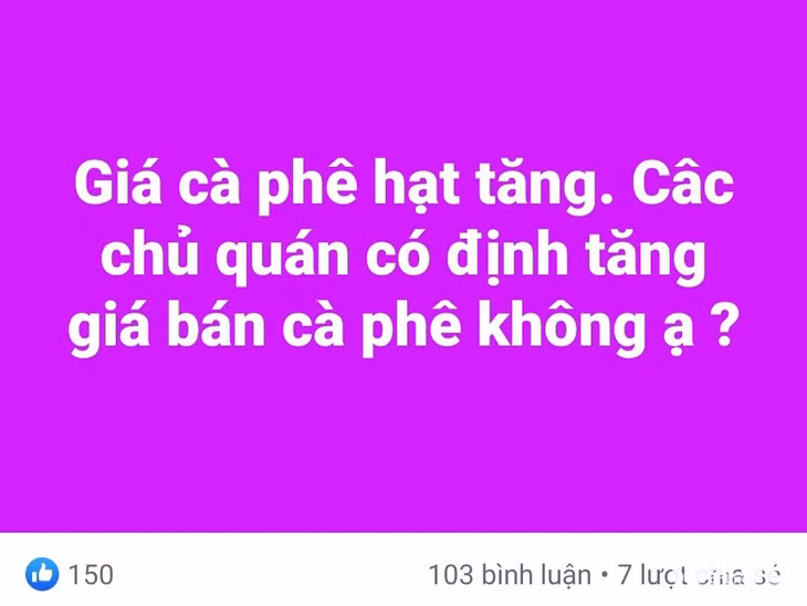 Chủ đề "có nên tăng giá cà phê hay không" được bàn luận rôm rả trên nhiều diễn đàn những ngày qua - Ảnh chụp màn hình
