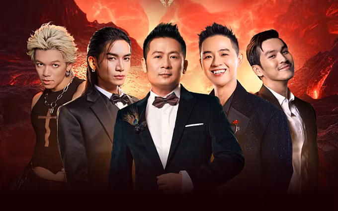 Năm nghệ sĩ xác nhận tham gia "Anh trai vượt ngàn chông gai" (từ trái sang): Trọng Hiếu, BB Trần, Bằng Kiều, Thanh Duy, Thiên Minh. Ảnh: ban tổ chức cung cấp