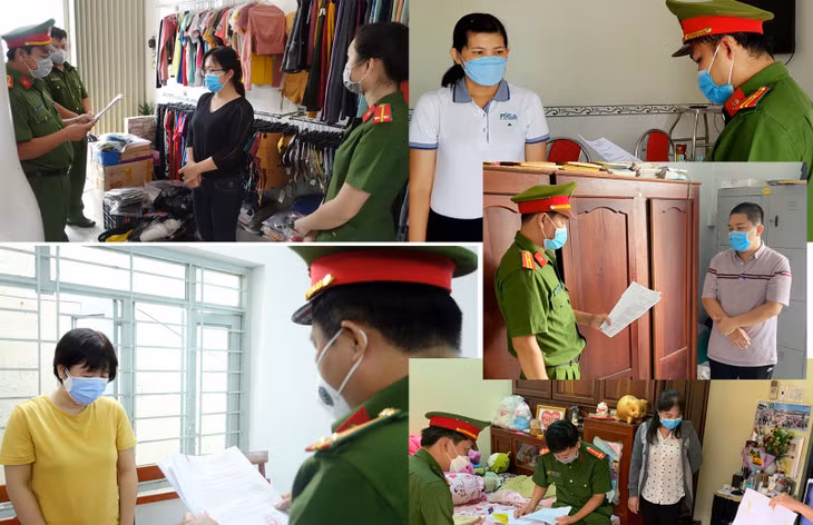Cơ quan Công an tống đạt quyết định khởi tố bị can, bắt tam giam và khám xét nơi ở của các đối tượng.