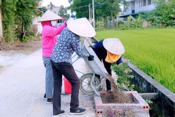 Hội LHPN xã Bình Dương xây dựng "Công trình đường hoa phụ nữ".