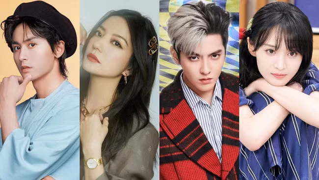 Những ngôi sao dính bê bối thời gian qua của showbiz Trung Quốc - Trương Triết Hạn, Triệu Vy, Ngô Diệc Phàm, Trịnh Sáng. (Ảnh: 8Days)